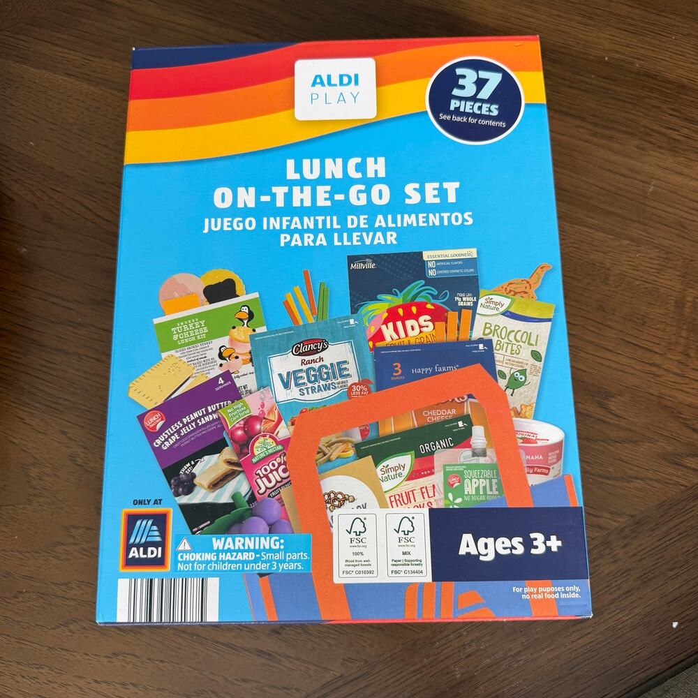 Aldi Lunch On The Go Set Pretend Play Food NEW & Sealed 37 Pieces
